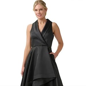Adrianna Papell Black Size 16 High Low Tuxedo Dress